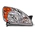 HEADLIGHTSDEPOT Chrome Housing Halogen Headlight Compatible with Honda CR-V 2002-2004 Includes Right Passenger Side Headlamp
