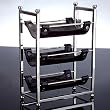 Godinger 3 BOTTLE WINE RACK BROWN LEATH