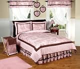 Pink and Brown French Toile and Polka Dot Full Queen 3 pc Girls Kids and Teen Bedding Set by JoJo