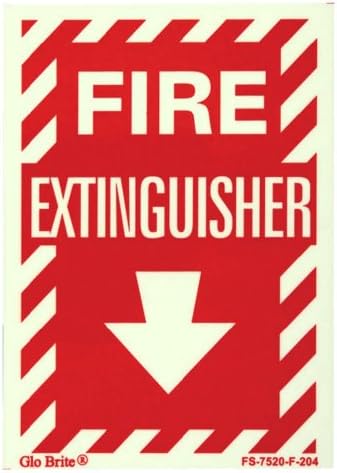 Jessup FS-7520-F-202 Fire Extinguisher - Sign, Red Letters on Photoluminescent Background, 4-by-18-Inch