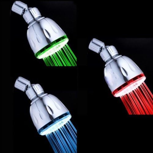 Zorpia® Temperature Controlled Color Changing Shower Head for Kitchen Bathroom LED 3 Colors Changing