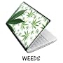 Netbook Skins Fits Acer, Asus, MSI, HP, Samsung - Weeds White