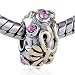 October Birthhstone Golden Bowknot European Beads Birthstone - Pandora Bead & Bracelet Compatible