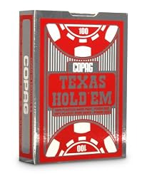 Copag Texas Hold'em Poker Size Dual Index Plastic Playing Cards (Red)