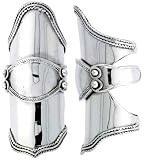 Sterling Silver Finger Armor Ring w/ Rope Edge Design (Available in Sizes 10 to 14), 2 5/16