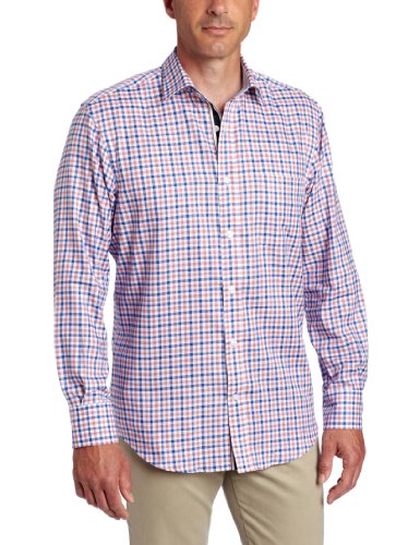 LINCS DC & Co Men's Long Sleeve Bradford Plaid Woven Shirt, Bermuda Red, Large Picture