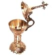 Brass Greek Pedestal Incense Burner - (17cm or 6.7 inches Tall)