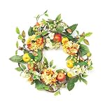 Melrose International 20-Inch Diameter Red, Creams and Yellow Apple and Hydrangea Wreath