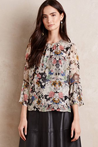 Twelfth Street by Cynthia Vincent(シンシア Vincent によって 12 番街) Sketched Silk Blouse スケッチのシルク ブラウス [並行輸入品]