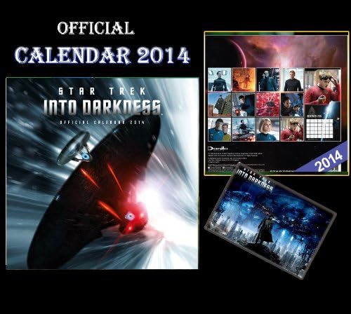 STAR TREK MOVIE INTO DARKNESS OFFICIAL 2014 CALENDAR + STAR TREK FRIDGE MAGNET