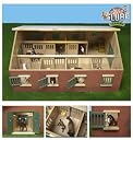 Kids Globe by Toys World 610595 - Holz Pferdestall mit 7 Pferdeboxen für Schleich und Bully Tiere 1:24