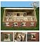 Kids Globe by Toys World 610595 - Wooden Horse Stable with 7 Boxes for Schleich and Bullyland Animals and Figures Scale 1:24_s-1
