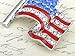 Alilang America USA Patriotic American Red White Blue Crystal Rhinestone Waving Flag Brooch Pin