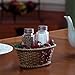 Apple Basket Glass Salt and Pepper Shaker Set with Holder in Country Kitchen Decor and Decorative Dining Room Table Gifts for Farmers