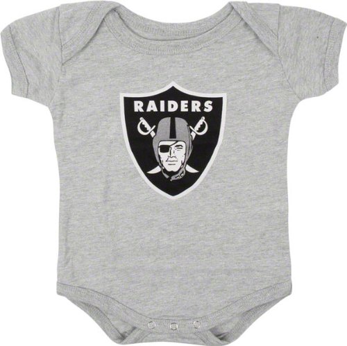 Oakland Raiders Newborn Grey Reebok Logo Creeper