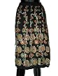 Women's Black Calf Length Mid Crinkle Skirts