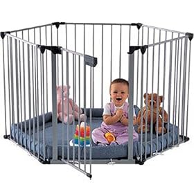 Babyden Playpen in Silver with Grey Playmat