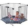 Babyden Playpen in Silver with Grey Playmat