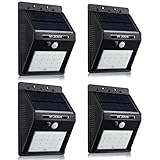 LEDソーラーライト VICKMALL LEDソーラーライト 防水モーションセンサー20LED搭載,ウォールライト、 軒先/庭/ガーデン/庭先/玄関周りなど対応 【4個同梱