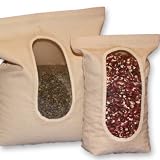 FACTORY SECONDS! Reusable Fabric Bulk Food Bags with Window- Organic Tea Dye (set of 2)
