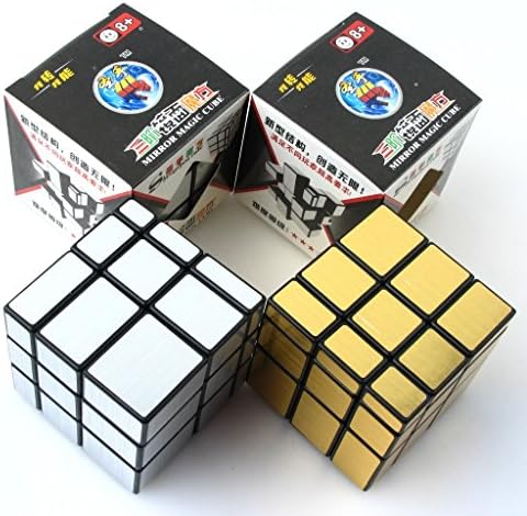 Huaham Mirror 3*3 Magic Cube 2 Packs Gold and White