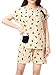 VENTELAN Women's Novelty Dogs Pajamas Bowknot Short Sleeve Sleepwear Nightwear