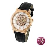 Stuhrling Original Classic Men's 'Delphi' Rose Tone Skeleton Watch #107.334534