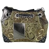 Brown Jacquard Patchwork Handbag
