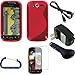 Gizmo Dorks TPU Gel Case Cover (Red) Charging Bundle and Screen Protector with Carabiner Key Chain for the T-Mobile MyTouch 4G
