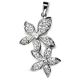 Silver Cubic Zirconia Pendants, Size: 39mm