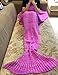 HIEMAO Crochet Mermaid Tail Blanket for Kids, Teenage, Adult, Soft All Seasons Living Room Super Sleeping Bags, Classic Pattern (55