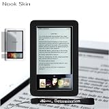 Barnes & Noble Nook E-Reader Kroo Case Protective Durable Silicone Skin (Black) + Includes a 4-Inch eBigvalue Determination Hand Strap + Full set of Screen Guard Protector for your Nook