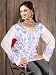 White with Turquoise embroidery georgette Kurti / Tunic