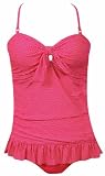 Marina West Long Ruffle Tankini Bikini, Bra Straps, Multiple Prints