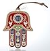 Gold Tone Hamsa hand Red Wall Hanging decor Lucky Charm CHAI Judaica Kabbalah evil eye