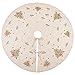 Fennco Styles Embroidered Holly Design Decorative Linen Blend Christmas Tree Skirt (56