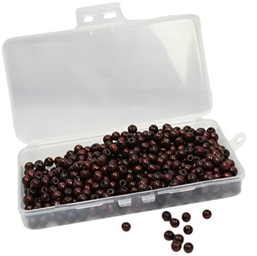 Wood Beads For Jewelry Making 500pc From Sustainable Plants 8mm, Solid Dark Brown