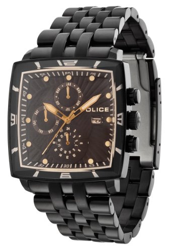 Police Men's Patrol Mf Watch 12921Jsb/02M with Black Ip Bracelet and Brown Multifunctional Dial Image of Police Men's Patrol Mf Watch 12921Jsb/02M with Black Ip Bracelet and Brown Multifunctional Dial