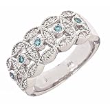 0.40ct Pave and Bezel Diamond Filigree Wedding Anniversary Band Ring 14K White Gold (0.40 cttw, SI Clarity, F Color)