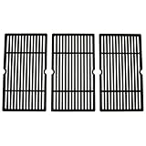 Music City Metals 65993 Gloss Cast Iron Cooking Grid Replacement for Select Gas Grill Models by Charbroil, Kenmore and Others, Set of 3