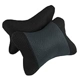 Amico 2 Pcs Car Auto Vehicle Black Dark Gray Bone Shape Pillow