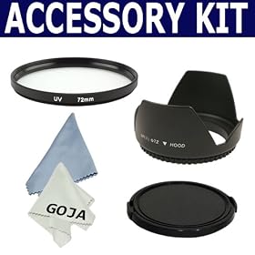 Universal Lens Accessory Kit For 72MM Video Camera Camcorder - Includes: UV Filter +... by