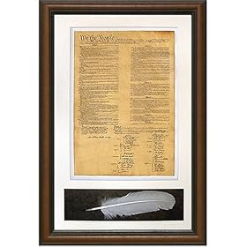 The United States Constitution. High Quality Replica of Historical document. Genuine Parchment & Quill. Framed and Matted