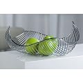 DESIGNER OBSTKORB / OBSTSCHALE METALL VERCHROMT silber