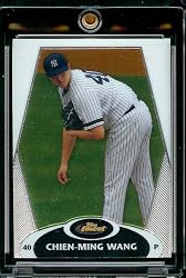 2008 Topps Finest # 112 Chien- Ming Wang - New York Yankees - Premium Baseball Card in Protective Screw Down Display