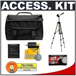 Precision Design 1000 Deluxe Digital SLR System Camera Case + Tripod + Accessory Kit for Canon EOS 7D, 5D Mark II III, 60D, Rebel T3, T3i, Nikon D3100, D3200, D5100, D7000, D800, A35, A55, A57, A65, A77 Digital SLR Cameras