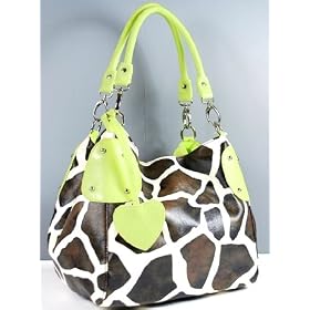 Women Handbags Purses Giraffe Print Tote Green Bags on Sale