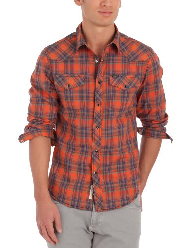 Lee Herren Langarmshirt SLIM WESTERN - L871MWFE, Gr. 48/50 (M), Orange (TIGERLILY) Preisvergleich