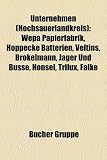 Unternehmen (Hochsauerlandkreis): Wepa Papierfabrik, Hoppecke Batterien, Veltins, Br Kelmann, J Ger Und Busse, Honsel, Trilux, Falke
