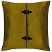 Decorative Handmade Gold & Black Embroidered Thai Silk Cushion Cover / Pillow Sham